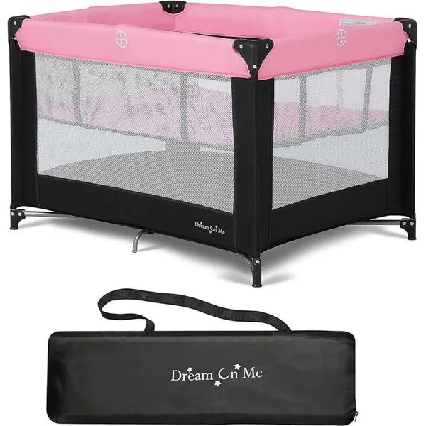 Cercadinho com Berço Portátil Dream On Me Rosa A-BI