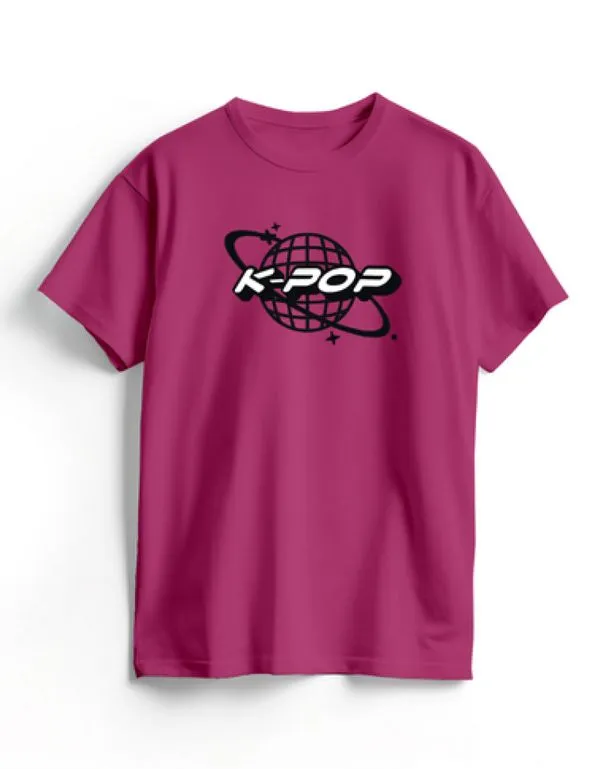 Camiseta Algodão Rosa K-Pop Planet 12 / Rosa