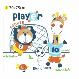 Adesivo de Parede Safari Soccer 70x75cm Quarto Infantil Removivel Durabilidade 5 Anos Estampa Safari Adesivo de Parede Safari Soccer 70x75cm Quarto Infantil Removivel Estampa Safari