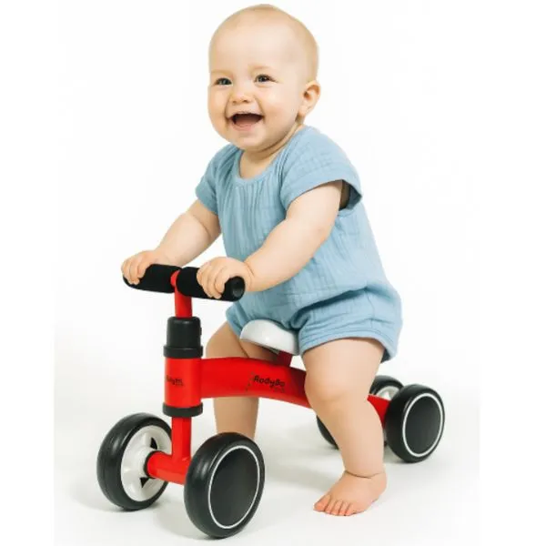 Bicicleta Infantil De Equilíbrio Sem Pedal 4 Rodas Vermelho