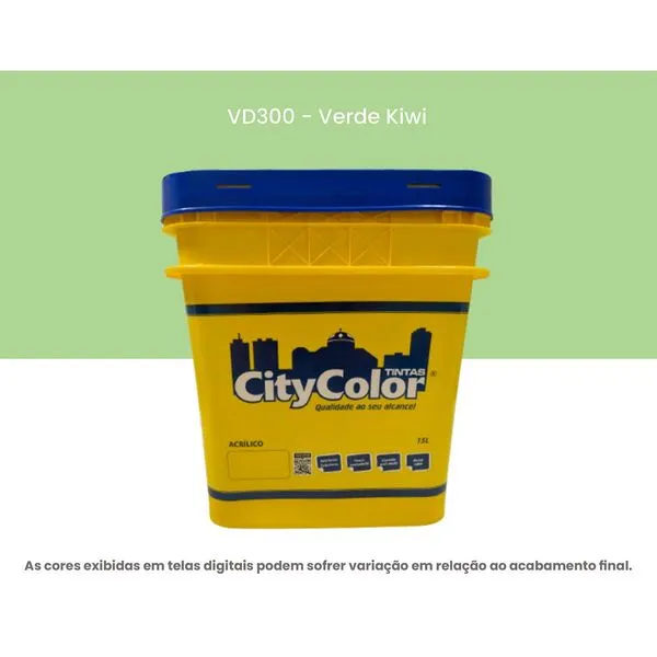 Tinta Acrílica Citycolor Econômica Fosca 15L Verde Kiwi (MP)