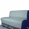 Manta Xalé para Sofá sala Dourada com Turquesa Poa 1,40x1,80