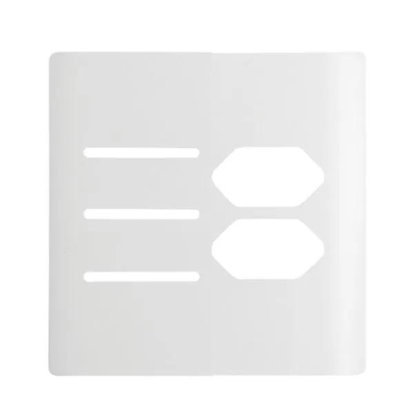 Placa 4x4 para 3 Interruptores e 2 Tomadas + Suporte Branco da Linha Novara - 1100/104 - DICOMPEL