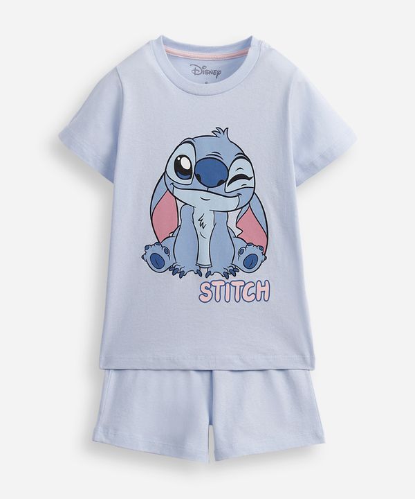 pijama curto infantil de algodão stitch azul 4