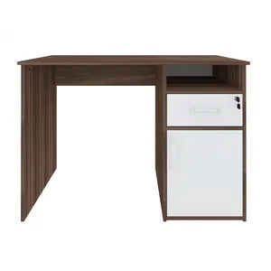 Escrivaninha em MDP, 1 Porta, 1 Gaveta - Hall Ipê/Branco
