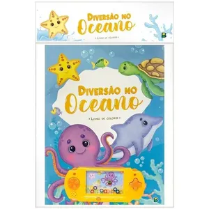 Livro Para Colorir Com Água Diversão no Oceano Todo Livro