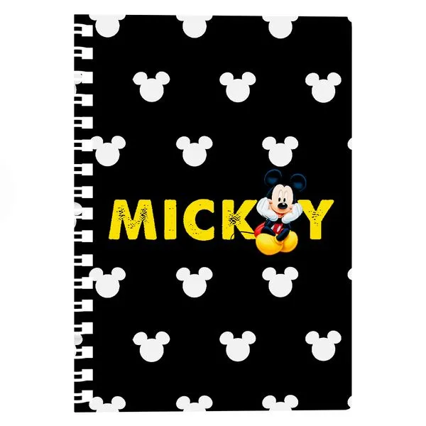 Caderno Universitário Mickey Orelhas 10 Matérias Capa Dura Preto e Branco 160 Páginas 707010216 - Culturama