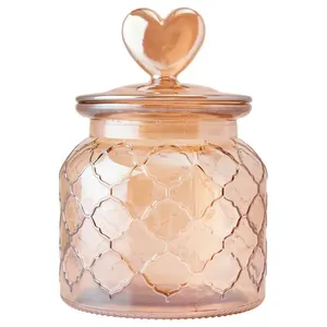 Pote Hermético Decorado Coração Vidro P 11x11x15cm 600ml LM1965 - honeyhome
