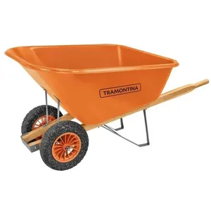 Carrinho de Mão com Caçamba Plástica Extrafunda 200L 2 Rodas Maciças 77721221 para Grandes Volumes Tramontina Carrinho de Mão com Caçamba Plástica Extrafunda 200L 2 Rodas Maciças 77721221 Tramontina