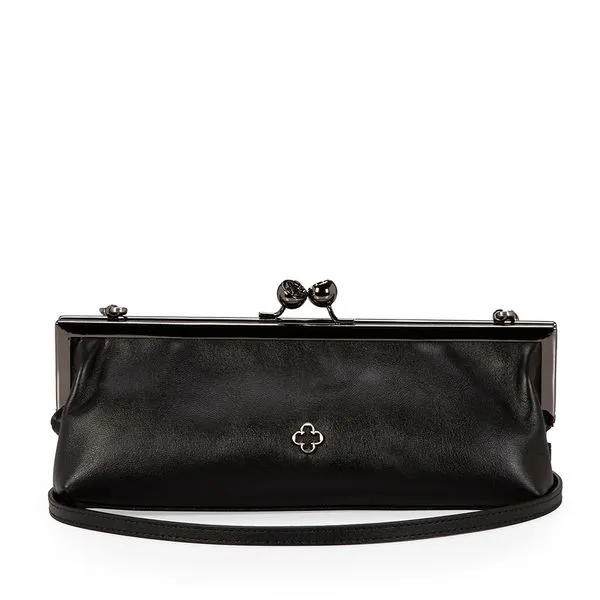 Bolsa Clutch Couro Preta