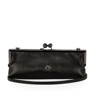 Bolsa Clutch Couro Preta