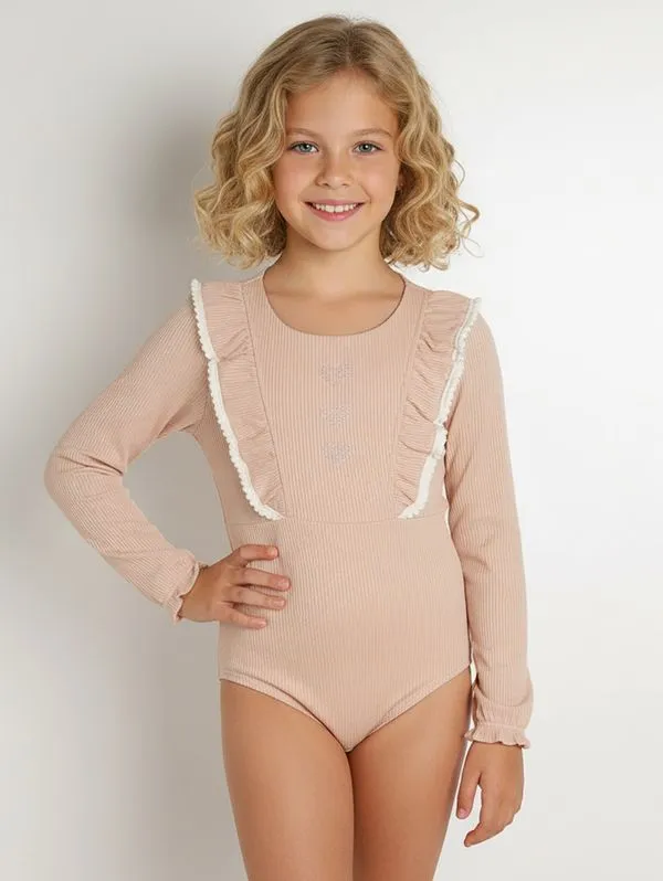 Body Canelado Juvenil Para Menina - ROSA CLARO 14