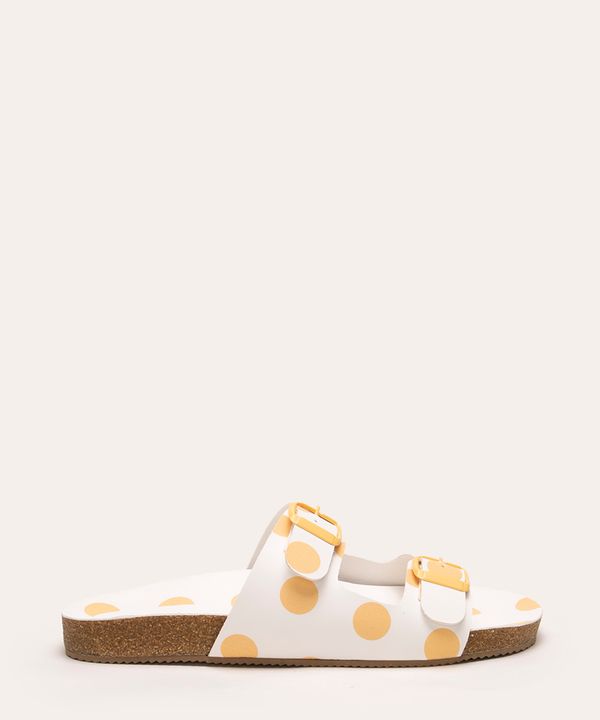sandália birken flat poá + via mia laranja 34