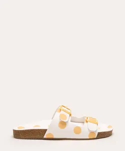 sandália birken flat poá + via mia laranja 36