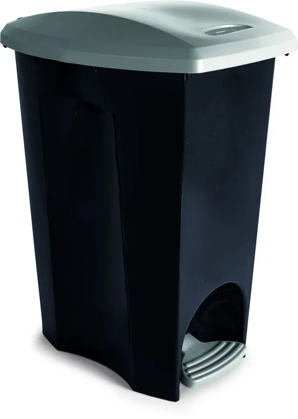 Lixeira EPreto Plasutil Com Pedal 3497 48L
