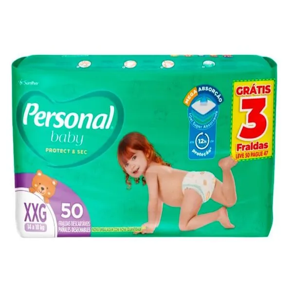 Fralda Personal Soft e Protect Hiper XXG Leve 50 Pague 47 Unidades