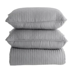 Kit Colcha Queen Chamonix 100% Poliéster Cinza 3 Peças 240x260cm 20378 - BecaDecor