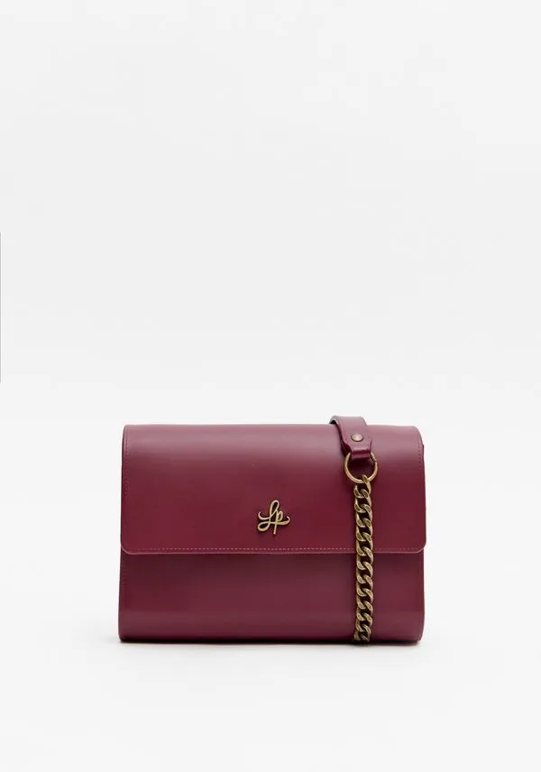 Bolsa Crossbody Com Pingente Coração Bordô U