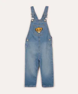 jardineira jeans simba infantil azul 4