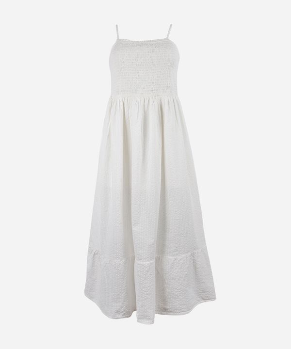 vestido midi juvenil de algodão com recorte texturizado off white 12