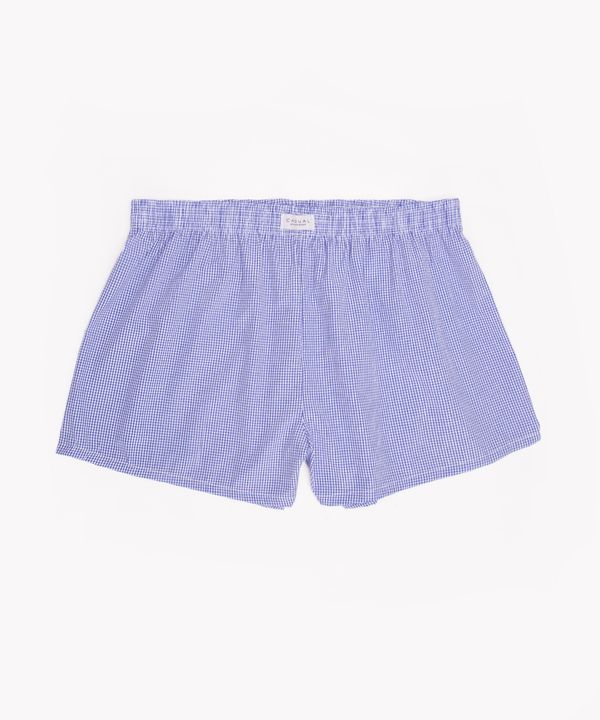 cueca samba canção de algodão xadrez azul marinho GG1