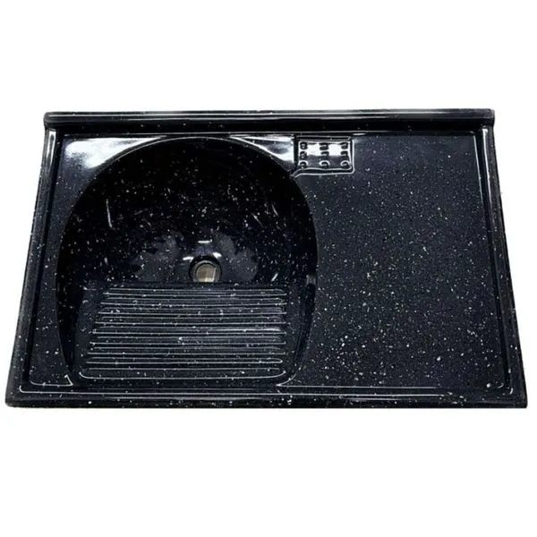 Tanque Sintético Granitado para Bancada 501908 79,5x52cm Retangular Preto Aj Rorato Tanque Sintético Granitado 501908 79,5x52cm para Bancada Preto Aj Rorato
