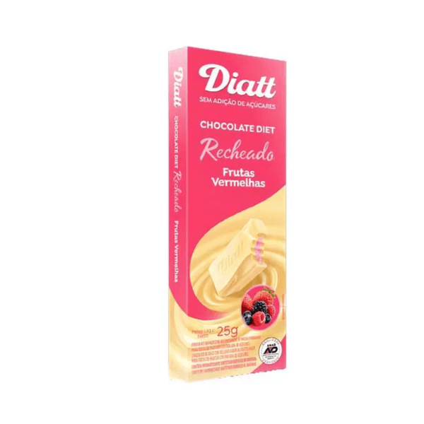 Chocolate Branco Frutas Vermelhas Diatt – 25g