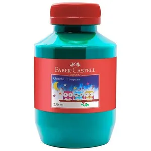 Tinta Guache Escolar Faber-Castell Verde Claro com Cores Vivas e Miscíveis Pote 250ML 1 Unidade Tinta Guache Escolar Faber-Castell Verde Claro Pote 250ML 1 Unidade para Criatividade