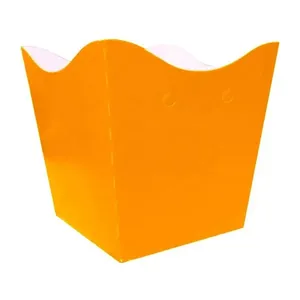 Cachepot De Papel Liso Laranja Neon Pequeno - 10 Unidades