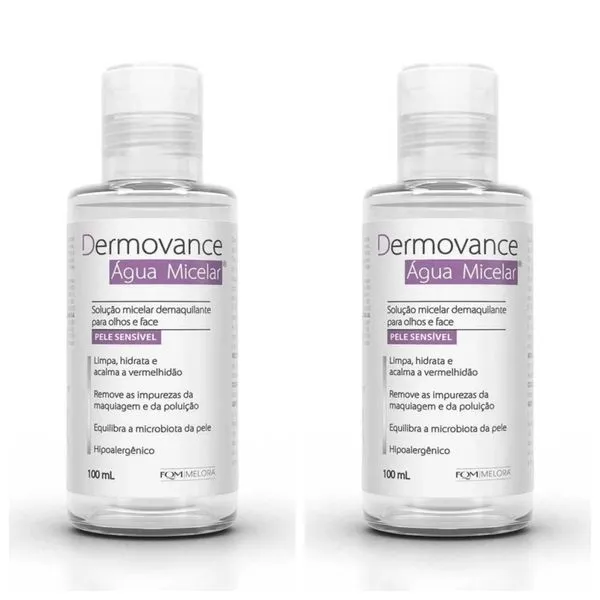 Kit com 2 Unidades de Água Micelar Dermovance Frasco 100ml