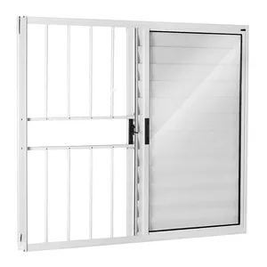 Janela Veneziana de Alumínio 100x150 Direita com Grade Branco Ecosul Esquadrisul
