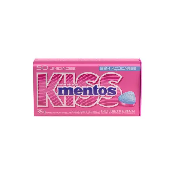 Bala Mentos Kiss Tutti-Frutti 50 Unidades MENTOS KISS 50UN TUTTI FRUTTI
