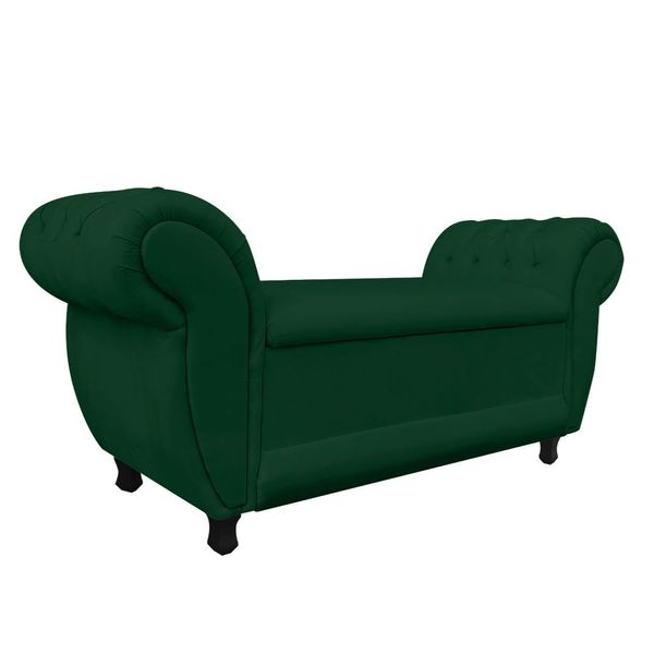 Recamier com Ba£ Grcia Namoradeira Caladeira Suede Verde - D'Rossi