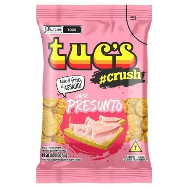 Biscoito Tucs Din Cracker Crush 50 g Presunto BISCOITO TUCS DIN CRACKER CRUSH 50G PRES