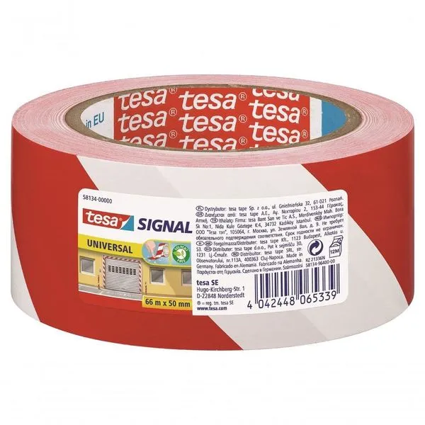 Fita De Sinalização-demarcação Adesiva Vermelho-branco 50mmx66m Tesa 58134