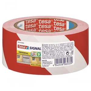 Fita De Sinalização-demarcação Adesiva Vermelho-branco 50mmx66m Tesa 58134