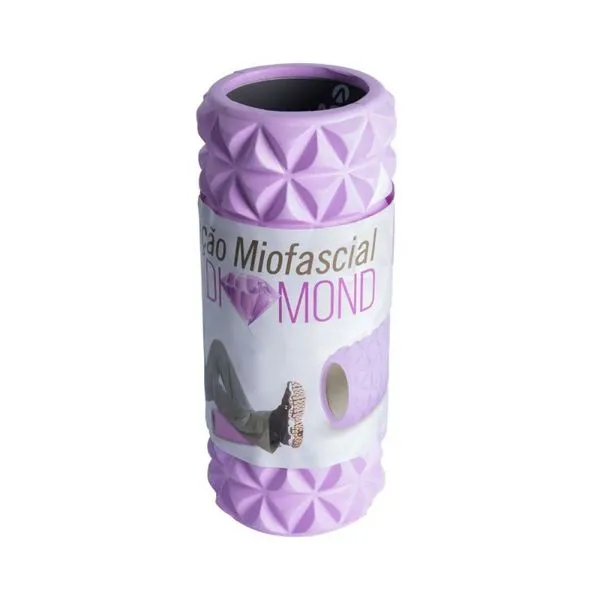 Rolo de Liberação Miofascial Diamond para Recuperação Muscular com Ranhuras Triangulares Lilás e Preto Acte Sports Rolo de Liberação Miofascial Diamond para Massagem Muscular Lilás e Preto Acte Sports