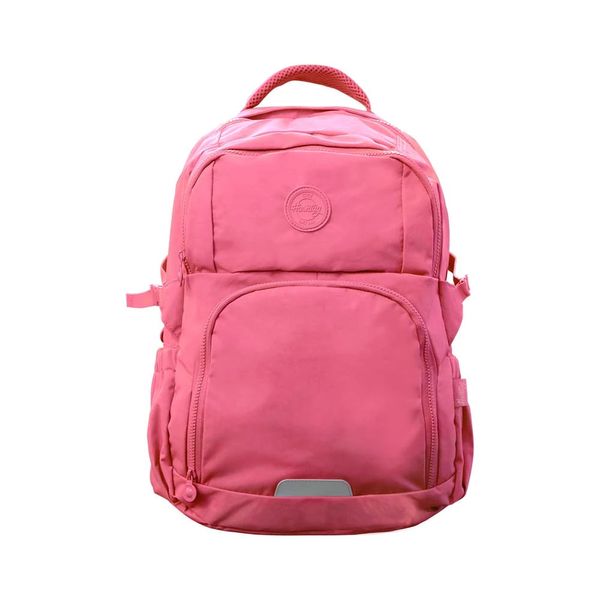 Mochila Laptop Hashtag Crinkle Rosa com Alça Acolchoada e Regulável