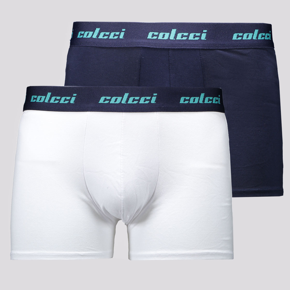 Kit de 2 Cuecas Boxer Colcci Cotton Branca e Azul