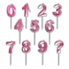 Vela De Aniversário Slim Metallic Pink Modelo ?
