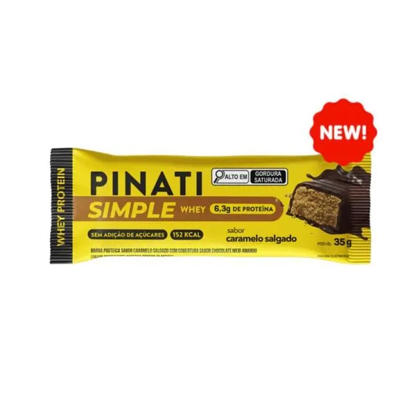 Barra de Proteína Pinati Simple Whey Caramelo Salgado 35g BARRA PINATI 35G SIMPLE WHEY CARAMELO SA