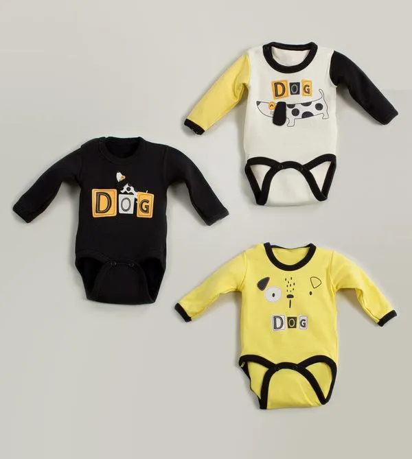 Kit Body Cachorro com 3 unidades Colorido - G