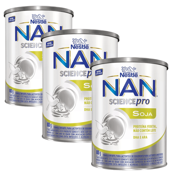 Kit Fórmula Infantil Nestlé Nan Soy 800g 6 unidades