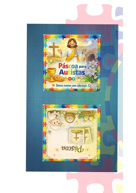 Kit 12 adesivos de Páscoa Autistas para tabletes de chocolates 5 cm- Faça você mesmo