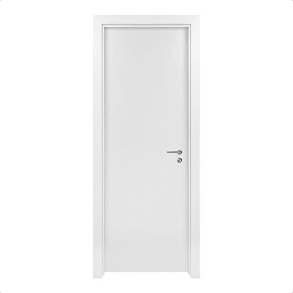 Kit Porta de Madeira 210x82 Direita Batente Regulável 11-19cm Super Branco New Rocha