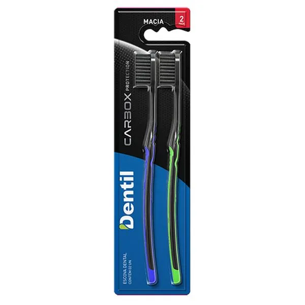 Escova De Dente Dentil Carbox Protection Macia 2 Unidades