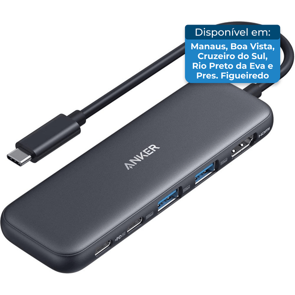 Hub Anker Hdmi 5 Em 1 Divisor Preto A-BI