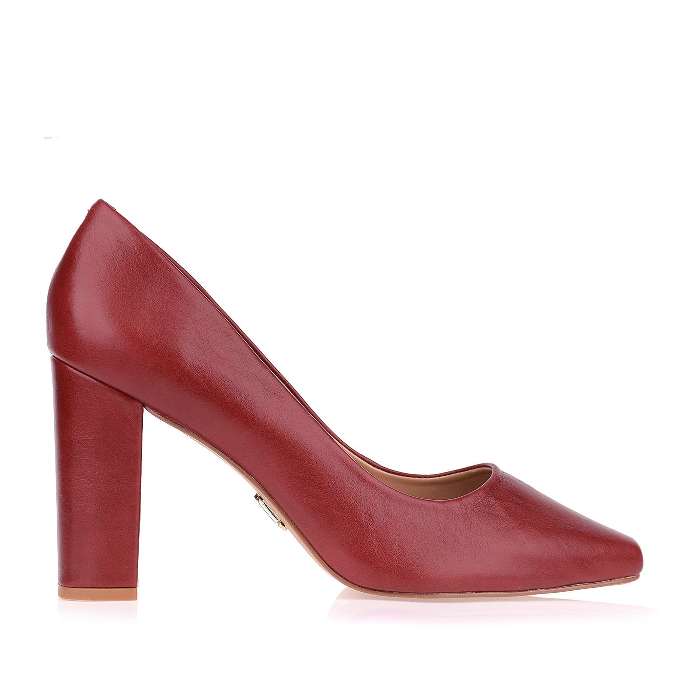 Scarpin Salto Alto Couro Wine