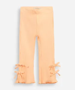 calça flare infantil de algodão com lacinho laranja 2