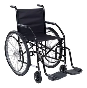 Cadeira de Rodas 100kg Pneu Inflável Semi Obeso Preta